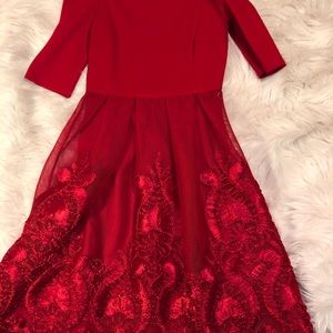 Gianni Bini red dress off the shoulder prom dress